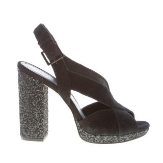 MICHAEL KORS donna sandalo Becky Platform in camoscio NERO con glitter. Tacco 11 cm