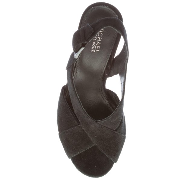 MICHAEL KORS donna sandalo Becky Platform in camoscio NERO con glitter. Tacco 11 cm - immagine 7