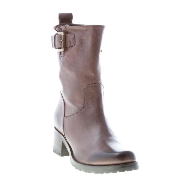 MARIA CRISTINA donna stivaletto in pelle MARRONE con zip - immagine 2