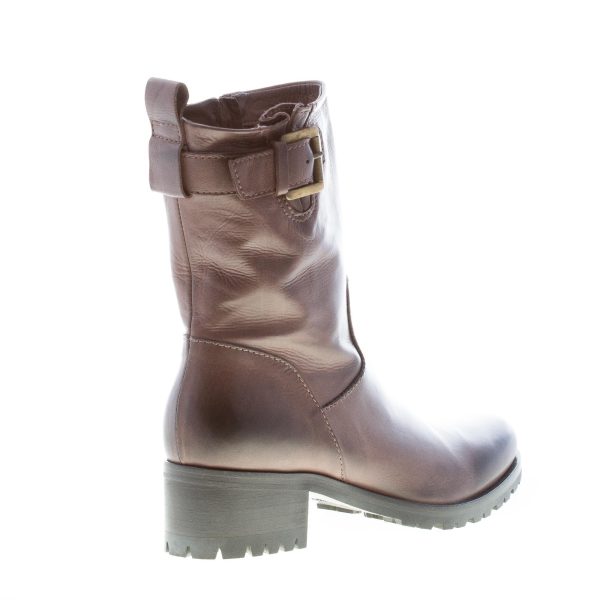 MARIA CRISTINA donna stivaletto in pelle MARRONE con zip - immagine 3