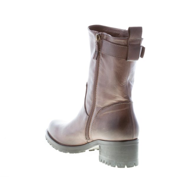 MARIA CRISTINA donna stivaletto in pelle MARRONE con zip - immagine 4