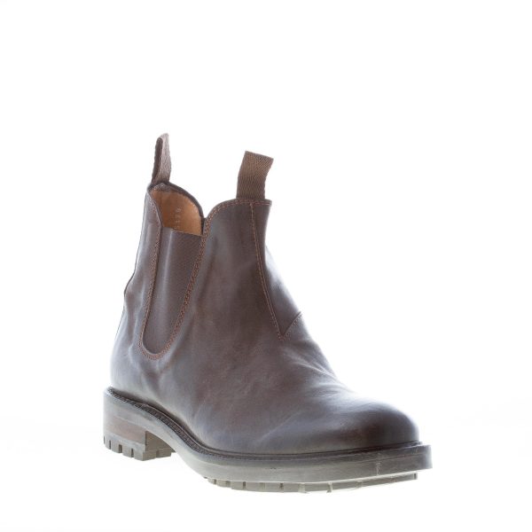 IDEE DE POINTE uomo stivaletto elasticizzato in vitello TESTA DI MORO. Suola gomma - immagine 2