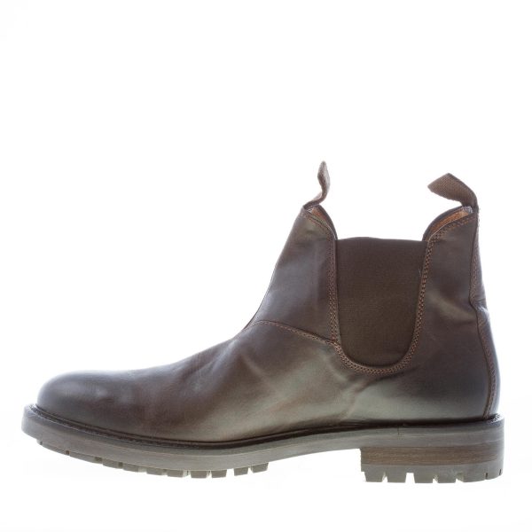 IDEE DE POINTE uomo stivaletto elasticizzato in vitello TESTA DI MORO. Suola gomma - immagine 5