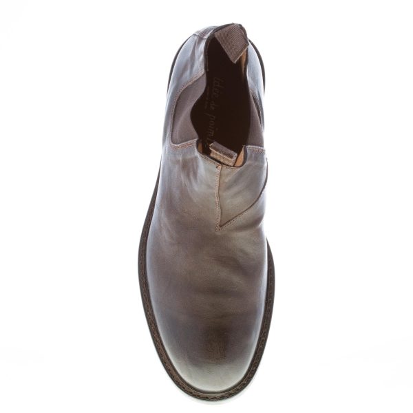 IDEE DE POINTE uomo stivaletto elasticizzato in vitello TESTA DI MORO. Suola gomma - immagine 7