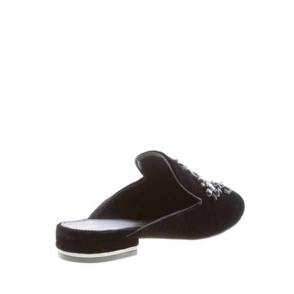 MICHAEL KORS donna sabot Edie Slide in velluto NERO con pietre. Suola cuoio - immagine 3