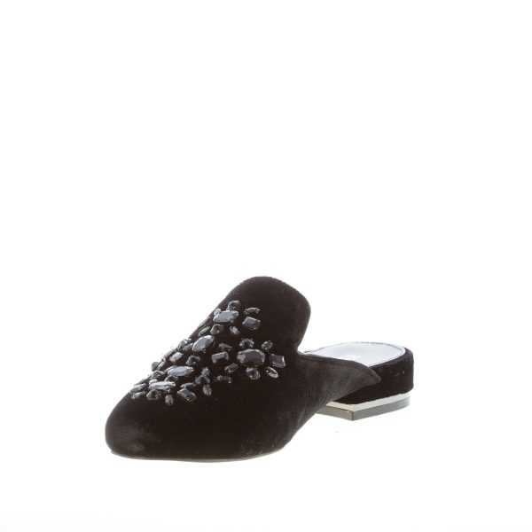 MICHAEL KORS donna sabot Edie Slide in velluto NERO con pietre. Suola cuoio - immagine 6