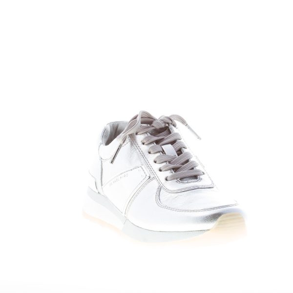 MICHAEL KORS donna sneaker Allie Plate Wrap in pelle metallizzata ARGENTO - immagine 2