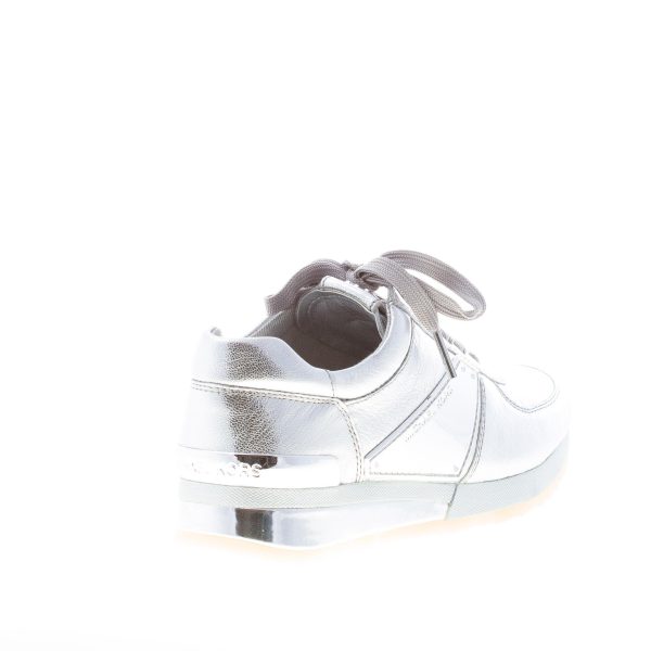 MICHAEL KORS donna sneaker Allie Plate Wrap in pelle metallizzata ARGENTO - immagine 3
