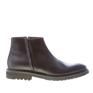 MIGLIORE uomo stivaletto in pelle NERO con doppia zip. Suola gomma