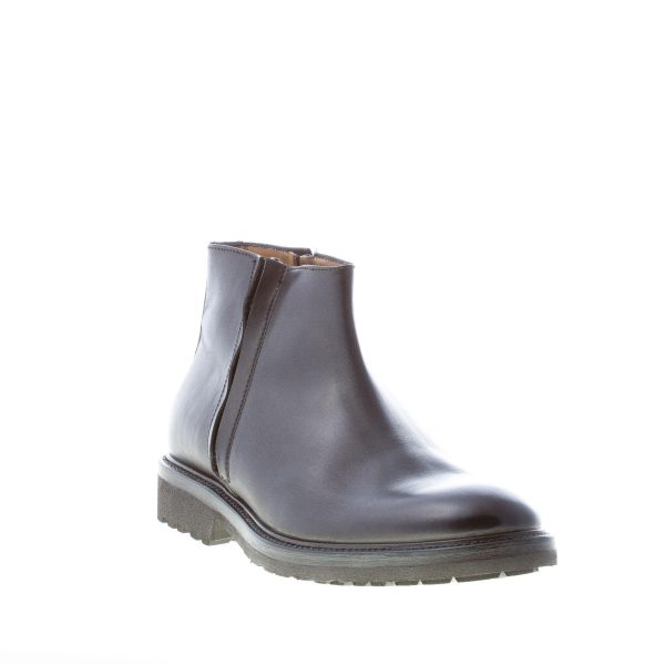 MIGLIORE uomo stivaletto in pelle NERO con doppia zip. Suola gomma - immagine 2