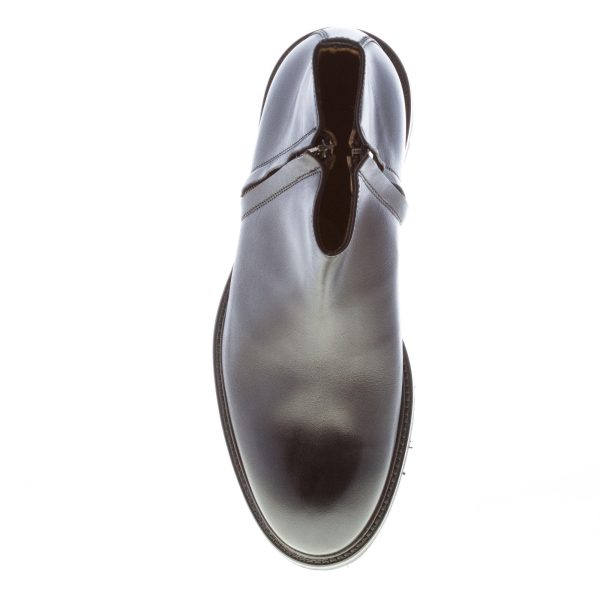 MIGLIORE uomo stivaletto in pelle NERO con doppia zip. Suola gomma - immagine 7