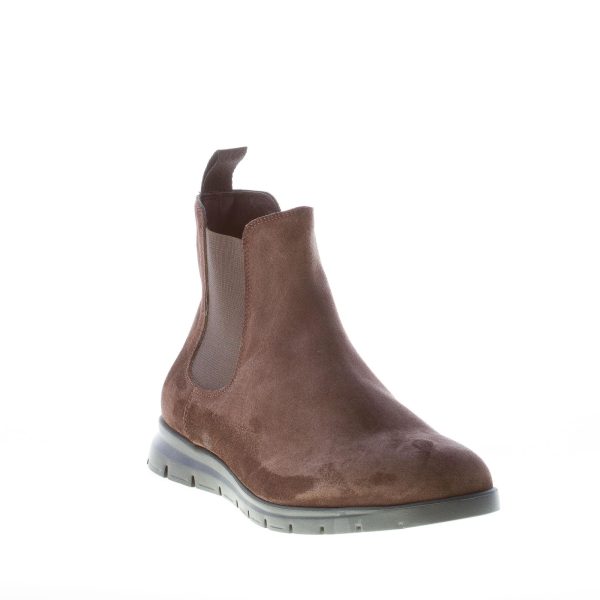 ORTIGNI uomo stivaletto Chelsea in camoscio TESTA DI MORO. Suola micro leggera - immagine 2