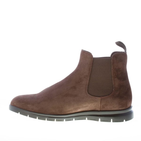 ORTIGNI uomo stivaletto Chelsea in camoscio TESTA DI MORO. Suola micro leggera - immagine 5