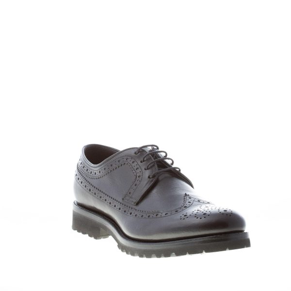 ORTIGNI uomo scarpa derby coda di rondine in pelle NERO. Suola in gomma - immagine 2