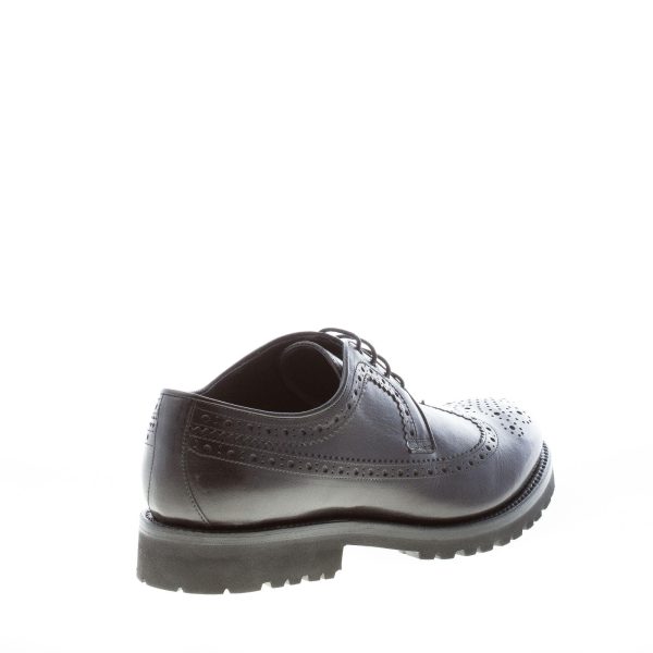 ORTIGNI uomo scarpa derby coda di rondine in pelle NERO. Suola in gomma - immagine 3
