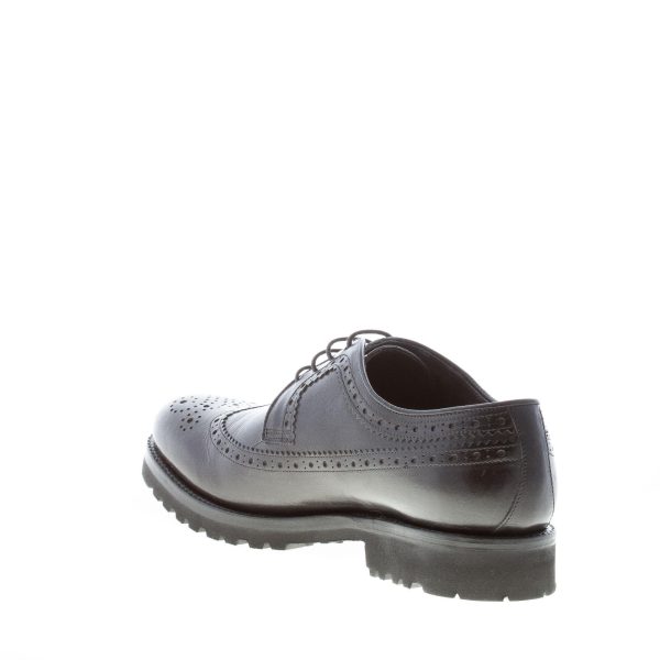 ORTIGNI uomo scarpa derby coda di rondine in pelle NERO. Suola in gomma - immagine 4