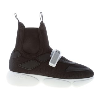 PRADA donna Cloudbust hi-top sneaker in tessuto tecnico NERO