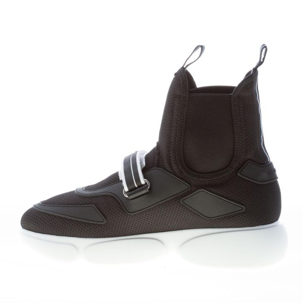 PRADA donna Cloudbust hi-top sneaker in tessuto tecnico NERO - immagine 5