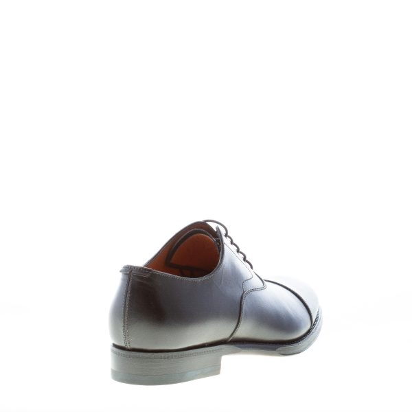 SANTONI uomo scarpa francesina in pelle NERO. Suola in cuoio - immagine 3