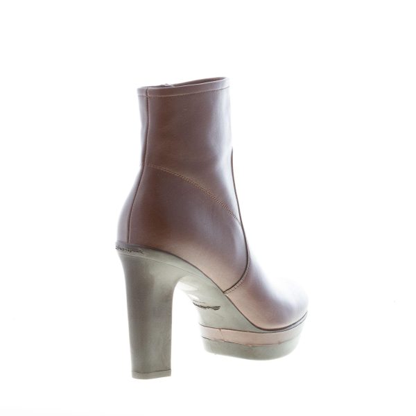 SANTONI donna tronchetto in nappa MARRONE con zip e plateau. Tacco 10,5 cm - immagine 3