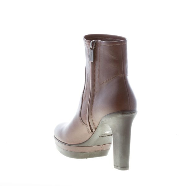 SANTONI donna tronchetto in nappa MARRONE con zip e plateau. Tacco 10,5 cm - immagine 4