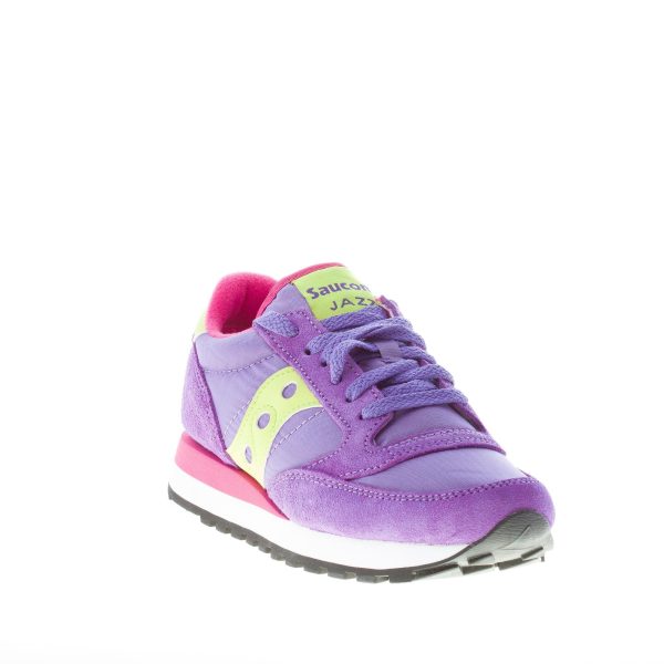 SAUCONY donna sneaker Jazz Original in nylon e camoscio VIOLA più lime - immagine 2