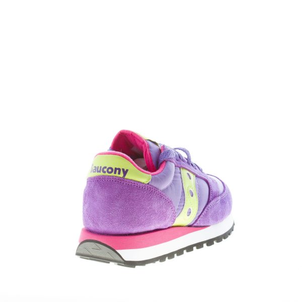 SAUCONY donna sneaker Jazz Original in nylon e camoscio VIOLA più lime - immagine 3