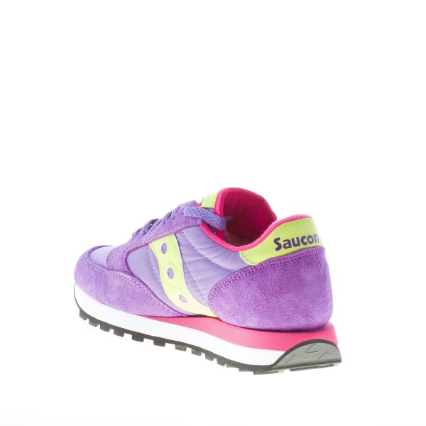 SAUCONY donna sneaker Jazz Original in nylon e camoscio VIOLA più lime - immagine 4