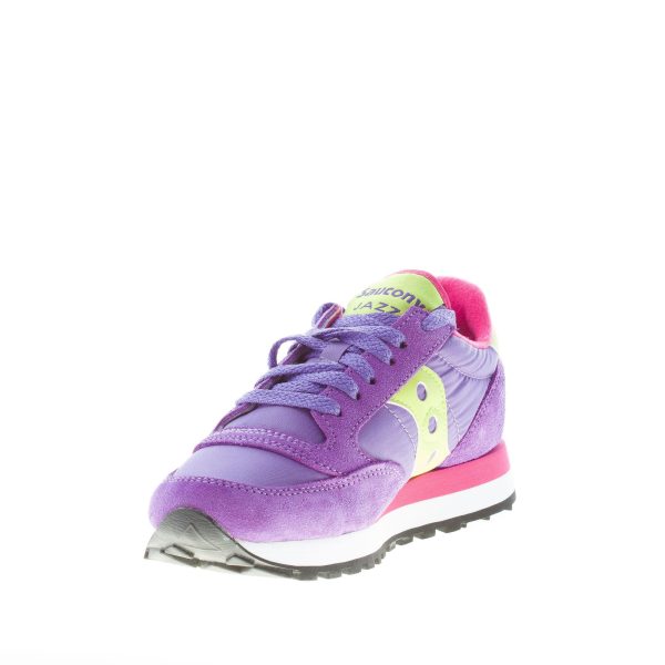SAUCONY donna sneaker Jazz Original in nylon e camoscio VIOLA più lime - immagine 6