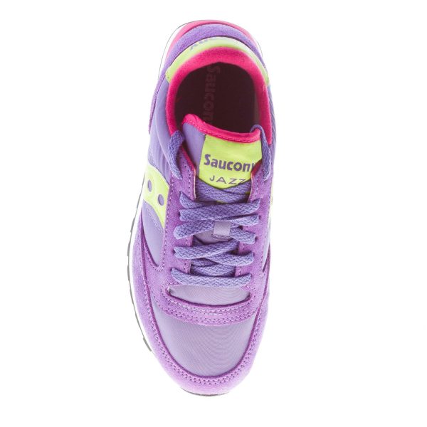 SAUCONY donna sneaker Jazz Original in nylon e camoscio VIOLA più lime - immagine 7