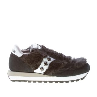 SAUCONY donna sneaker Jazz Original Limited Edition in camoscio NERO con pelliccia