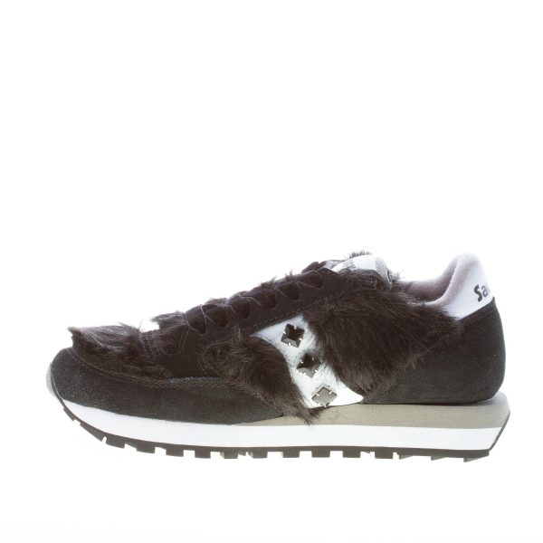 SAUCONY donna sneaker Jazz Original Limited Edition in camoscio NERO con pelliccia - immagine 5