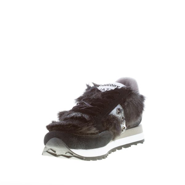 SAUCONY donna sneaker Jazz Original Limited Edition in camoscio NERO con pelliccia - immagine 6