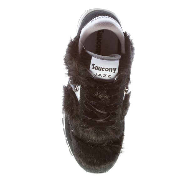 SAUCONY donna sneaker Jazz Original Limited Edition in camoscio NERO con pelliccia - immagine 7