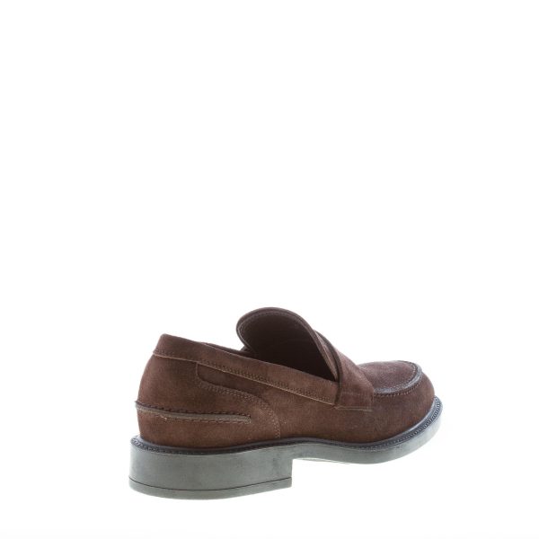 TOD'S uomo mocassino penny in camoscio TESTA DI MORO. Suola in gomma - immagine 3