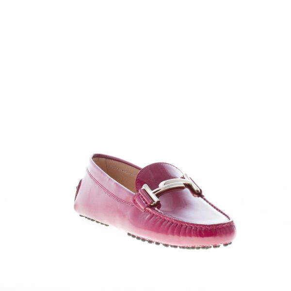 TOD'S donna mocassino gommini in vernice VINACCIA con morsetto doppia T - immagine 2