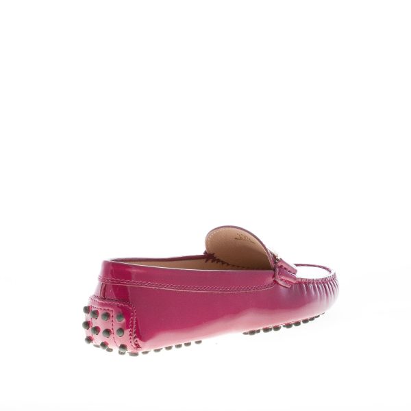 TOD'S donna mocassino gommini in vernice VINACCIA con morsetto doppia T - immagine 3