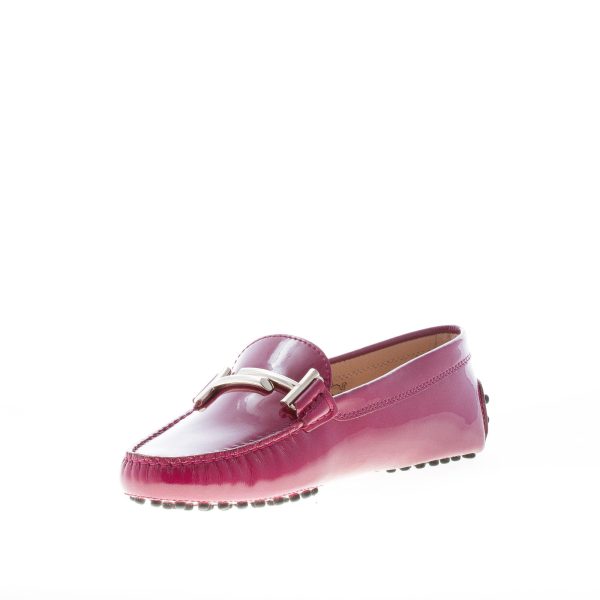TOD'S donna mocassino gommini in vernice VINACCIA con morsetto doppia T - immagine 6
