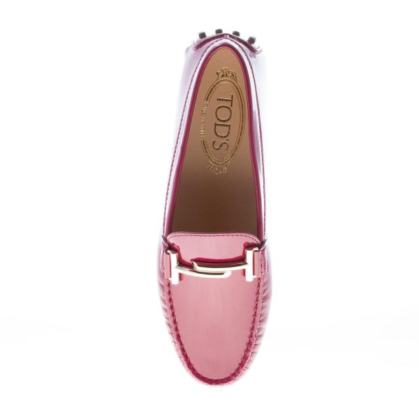 TOD'S donna mocassino gommini in vernice VINACCIA con morsetto doppia T - immagine 7