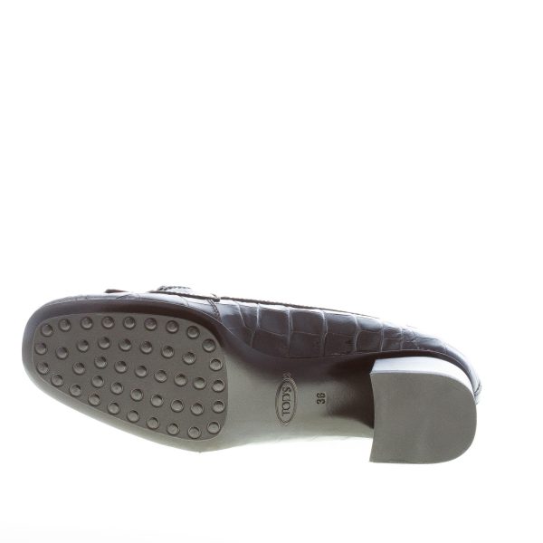 TOD'S donna décolleté in pelle stampa cocco NERO con catena e nappe. Tacco 5 cm - immagine 8