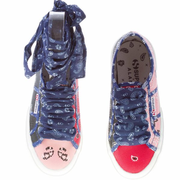 ALANUI donna sneaker Superga x Alanui in canvas MULTICOLORE con lacci bandana - immagine 6