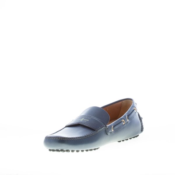CAR SHOE uomo mocassino driving in pelle BLU BALTICO con fascetta - immagine 6