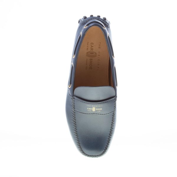 CAR SHOE uomo mocassino driving in pelle BLU BALTICO con fascetta - immagine 7