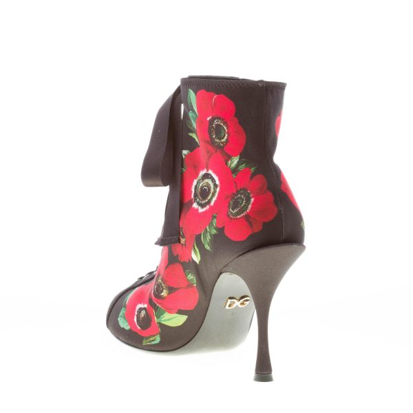 DOLCE & GABBANA donna stivaletto Bette in jersey stampato NERO. Tacco 9 cm - immagine 4