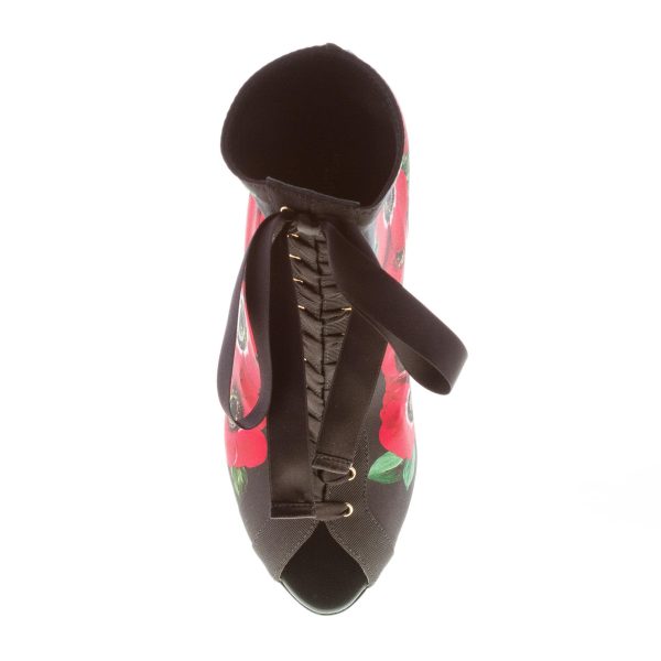 DOLCE & GABBANA donna stivaletto Bette in jersey stampato NERO. Tacco 9 cm - immagine 7