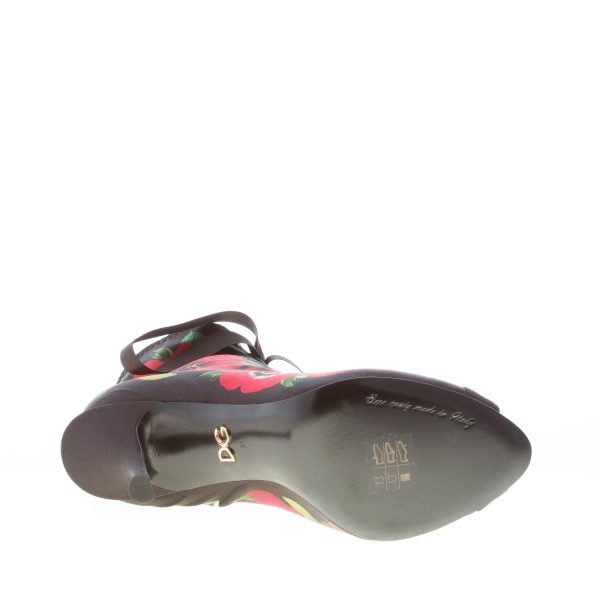DOLCE & GABBANA donna stivaletto Bette in jersey stampato NERO. Tacco 9 cm - immagine 8