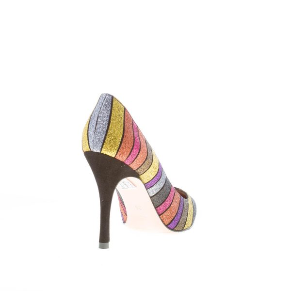 ROBERTO FESTA donna decolletè in tessuto glitter wave MULTICOLORE. Tacco 10 cm - immagine 3