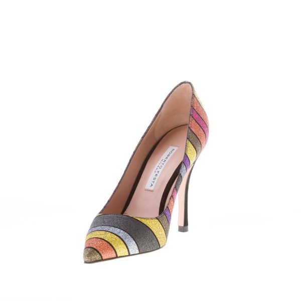 ROBERTO FESTA donna decolletè in tessuto glitter wave MULTICOLORE. Tacco 10 cm - immagine 6