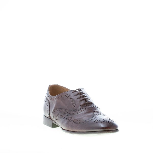 GREEN GEORGE uomo scarpa francesina brogues in pelle TESTA DI MORO - immagine 2