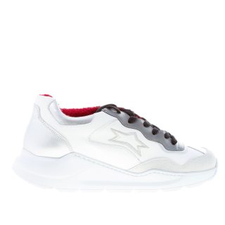 ISHIKAWA donna sneaker TOKYO 1647 in pelle BIANCO più argento